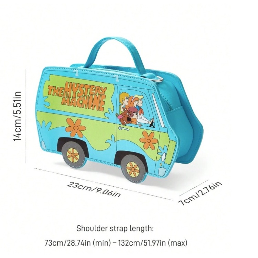 Scooby-Doo Mystery Machine Van Crossbody Bag Blue Novelty Handbag - Picture 6 of 6